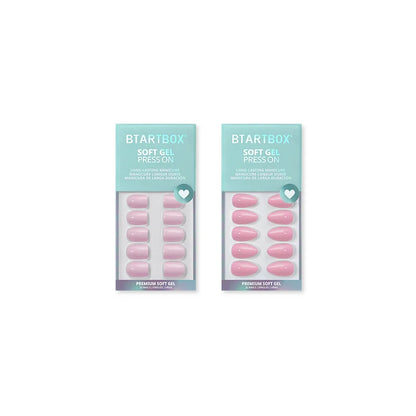 Uñas postizas dúo en rosa suave