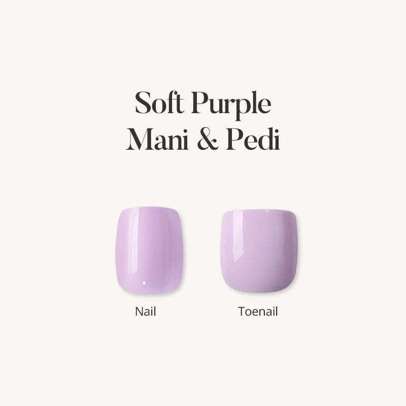 Weiche lila Mani- & Pedi-Press-On-Nägel