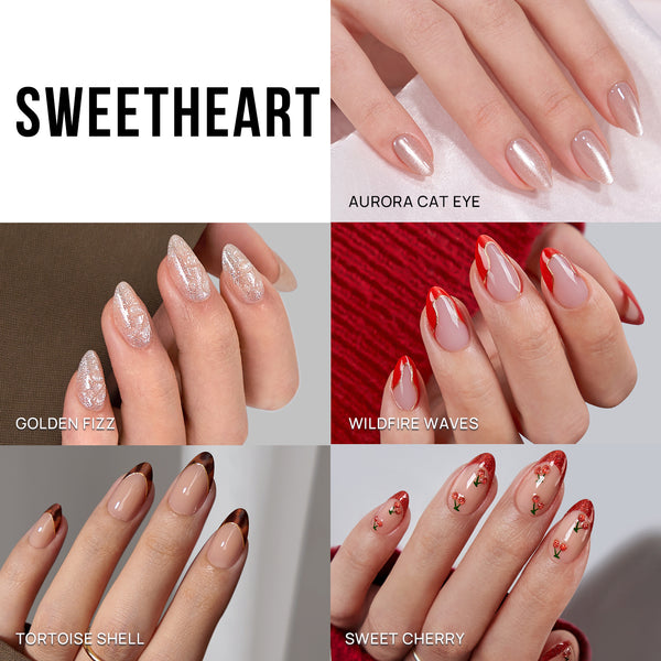 Sweet Heart Press On Nails Set - 5 Boxes