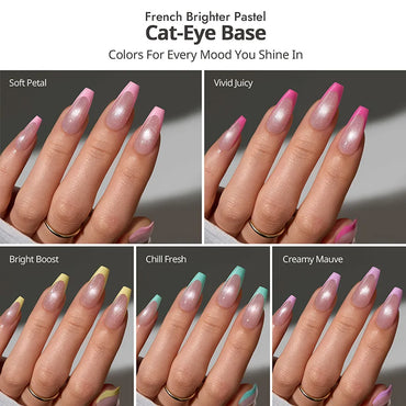 XCOATTIPS® French Brighter Pastel - Cat-Eye Base Medium Coffin
