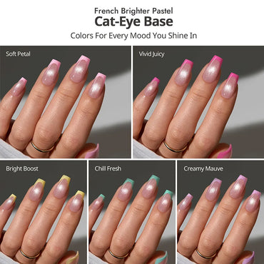 XCOATTIPS® French Brighter Pastel - Cat-Eye Base Short Coffin