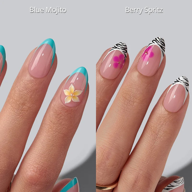 Vacay Floral Almond Press On Nails