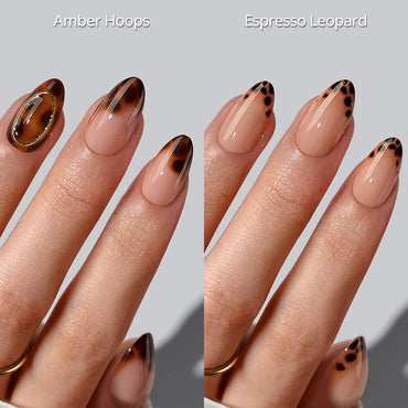 Vintage Brown Tips Press On Nails