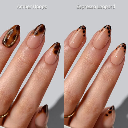 Vintage Brown Tips Press On Nails