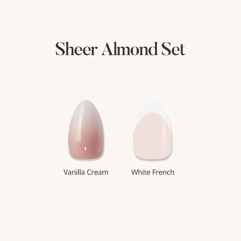 Sheer Almond Set Press On Nails