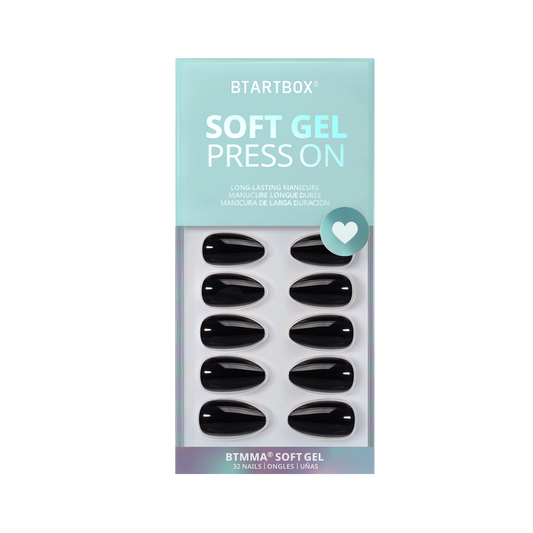 Black Velvet Almond Nails - Soft Gel Press On
