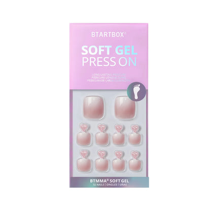 Pink Ombré Baby Boomer Short Squoval - Press On Toe Nail