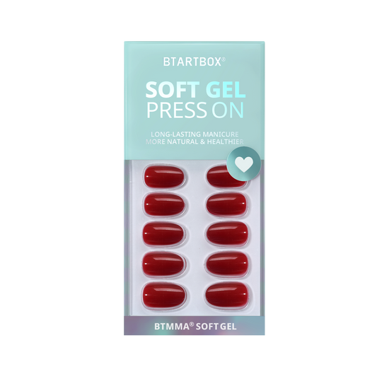 Cardinal Red Oval Nails - Soft Gel Press On