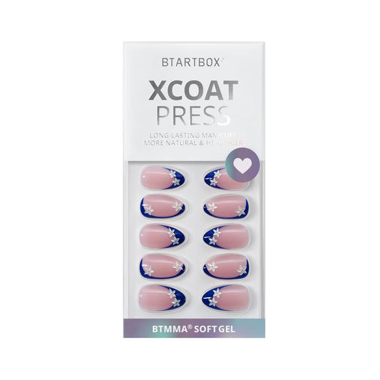 Blue Blossom Almond Nails - XCOATPRESS