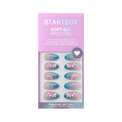 Blue Holiday Almond Nails - Soft Gel Press On