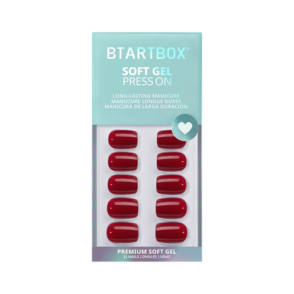 Rote Muse Squoval-Nägel - Soft-Gel-Klebestreifen