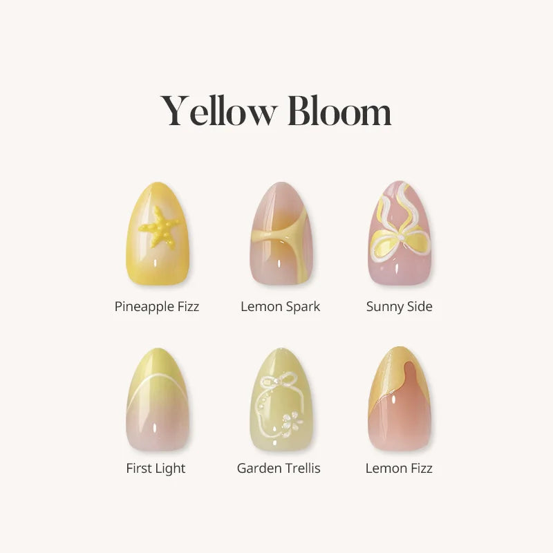 Yellow Bloom Press On Nails