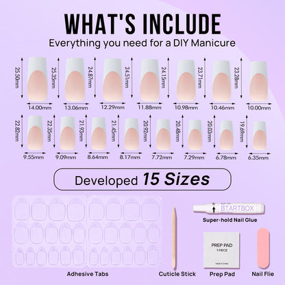 Nude Long Square Nails - Press On Nails