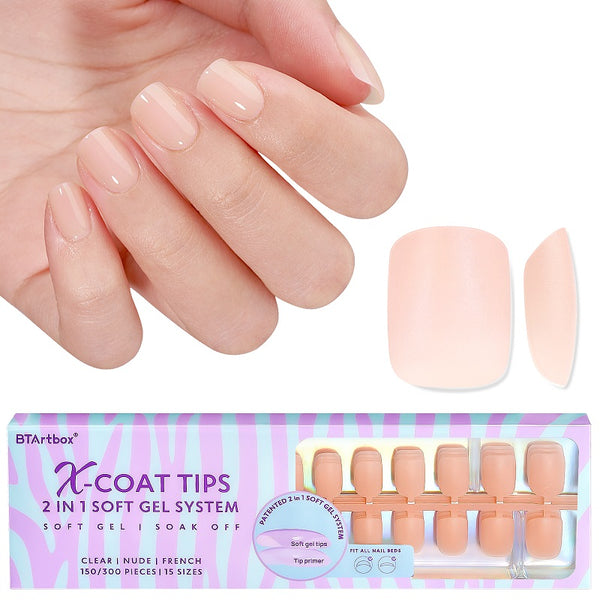 Natural XCOATTIPS® - Nude Extra Short Square 150 pcs - 15 sizes (Deal)