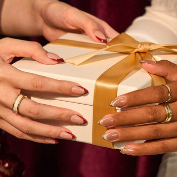 champagne press on nails
