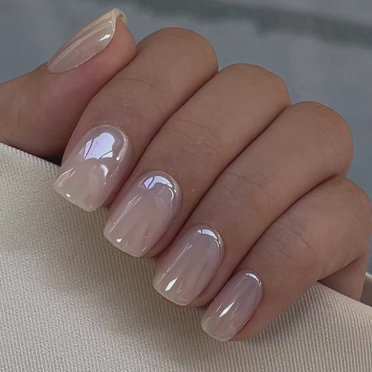 Cream Soda Short Square Nails - Press On Nails