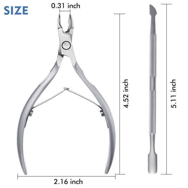 Upgraded Stainless Steel Cuticle Trimmer with Cuticle Pusher - BTArtbox Nails