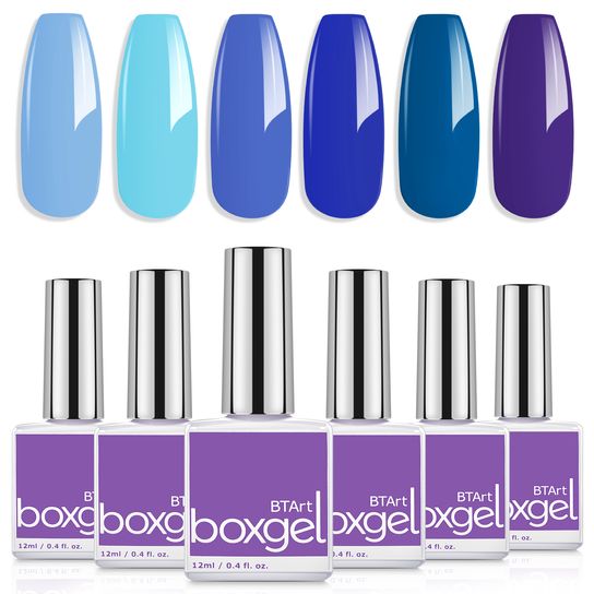 Blue Gel Nail Polish Set - 6 Colors*12ml -17