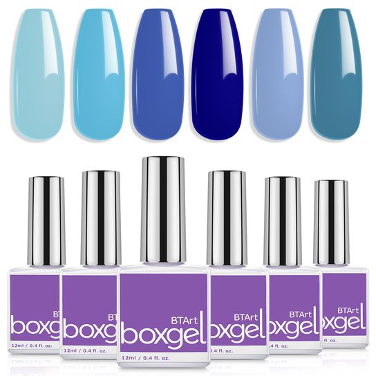 Blue Gel Nail Polish Set - 6 Colors*12ml