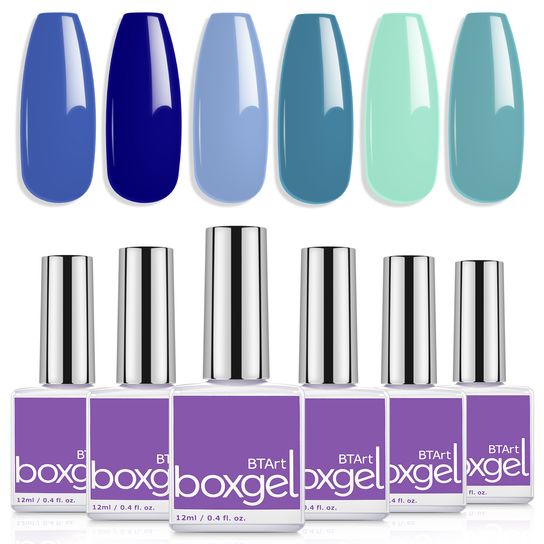 Blaues Gel-Nagellack-Set – 6 Farben x 12 ml – 14
