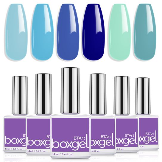 Blue Gel Nail Polish Set - 6 Colors*12ml -15