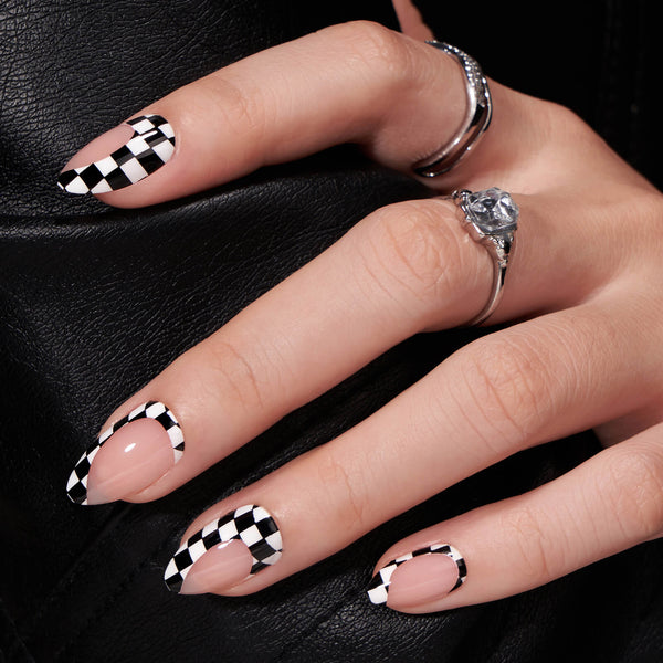 Chess Almond Nails - Press On Nails