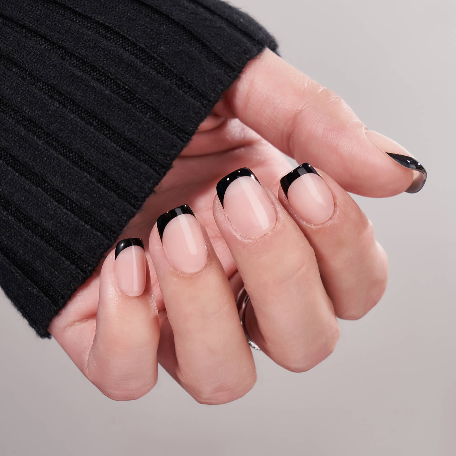 Classic Black Square Nails - Press On Nails – BTArtbox Nails