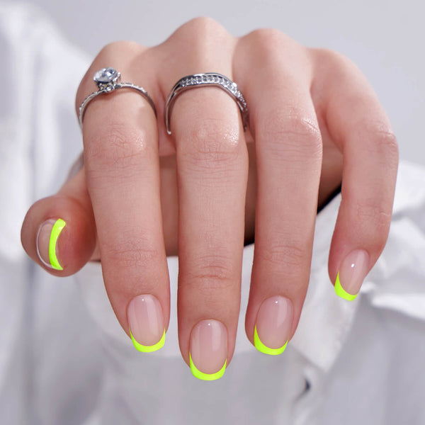 Green Apple Squoval Nails - Press On Nails