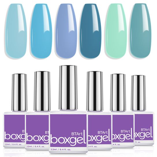 Blue Gel Nail Polish Set - 6 Colors*12ml -13
