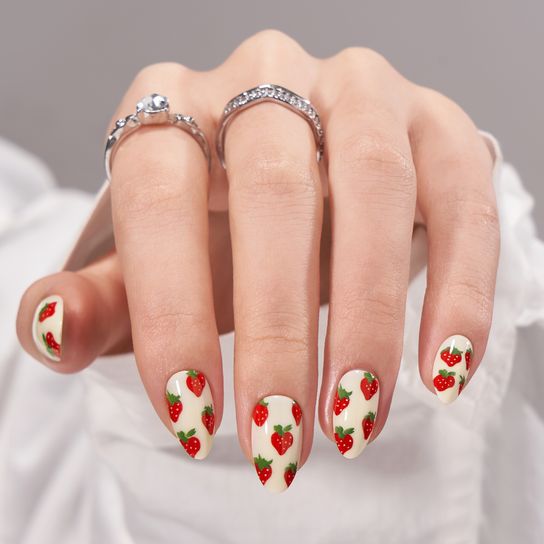 Strawberry Almond Nails - Press On Nails