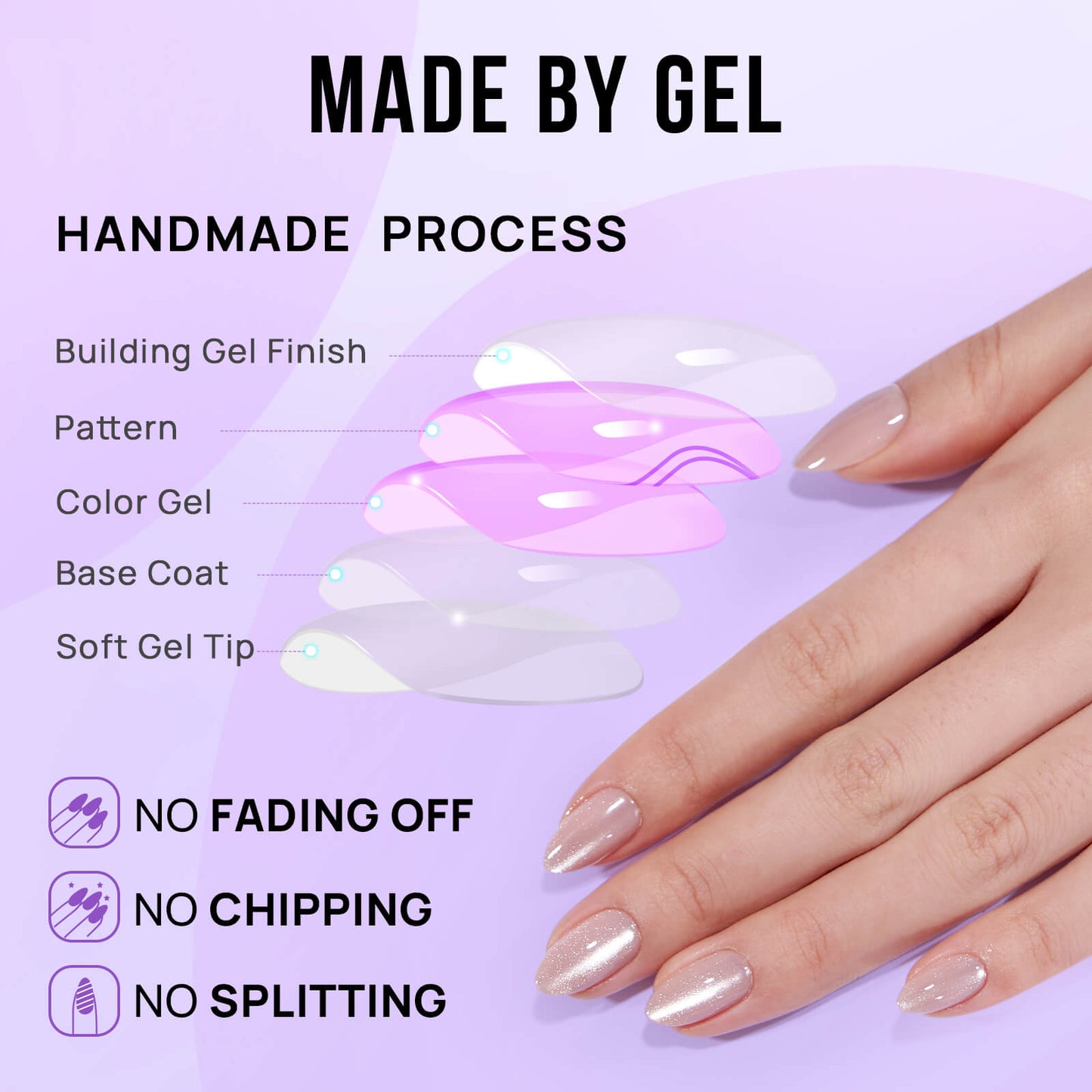 Aurora Cat Eye Almond Nails - Soft Gel Press On