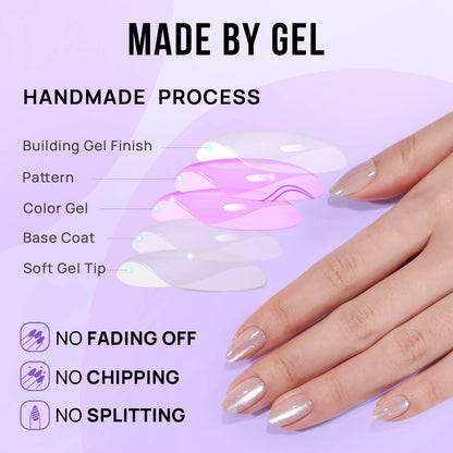 Aurora Cat Eye Almond Nails - Soft Gel Press On