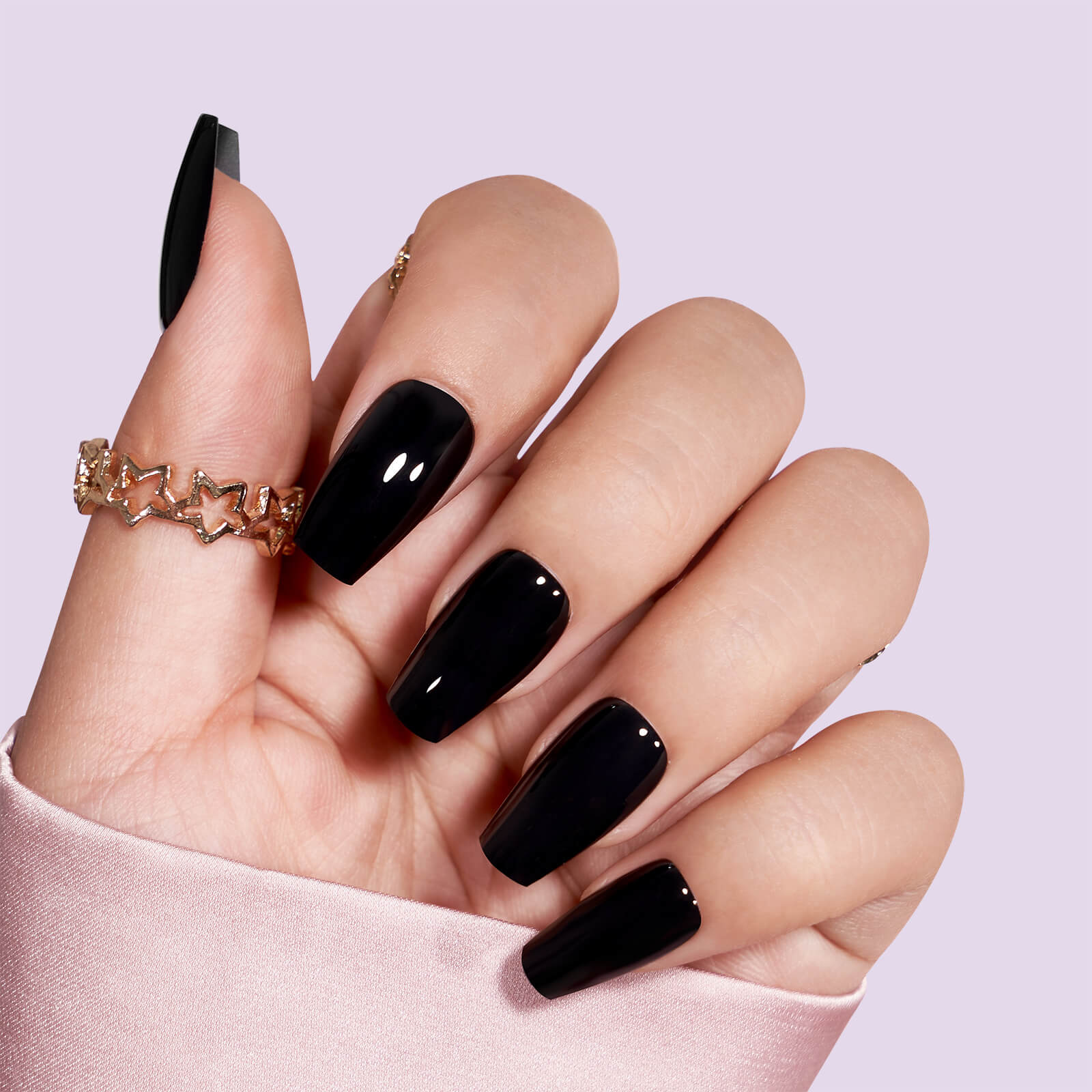 Buy MISUD Stiletto Fake Nails 24 Pcs Matte Surface Black Almond Sharp Shape  Press-on Style Art Artificial Nails Fashion False Nail Tips Online at Low  Prices in India - Amazon.in