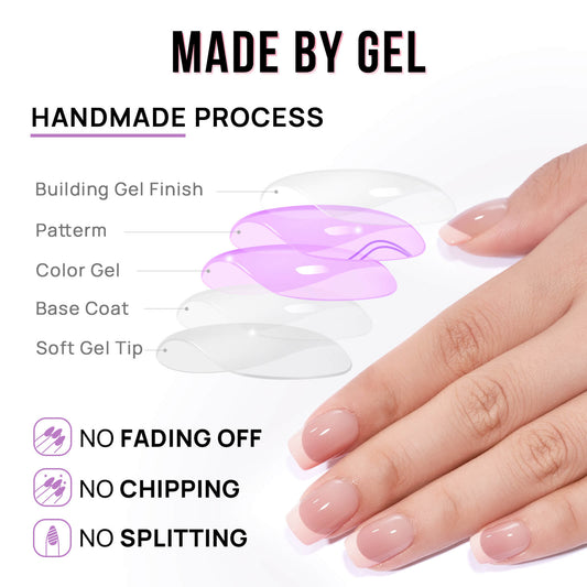 French Girl Squoval Nails - Press On Nails