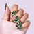 Green Poison Swirl Almond Nails - Press On Nails