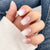 Milk White Sparkle  Squoval Nails - Press On Nails