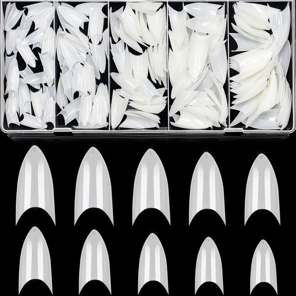 Stiletto-Acryl-Nagelspitzen für Nagelstudio und DIY-Nagelkunst – 500 Stück, 10 Größen