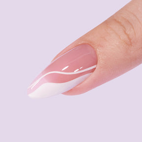 White Swirl Almond Nails - Press On Nails – BTArtbox Nails
