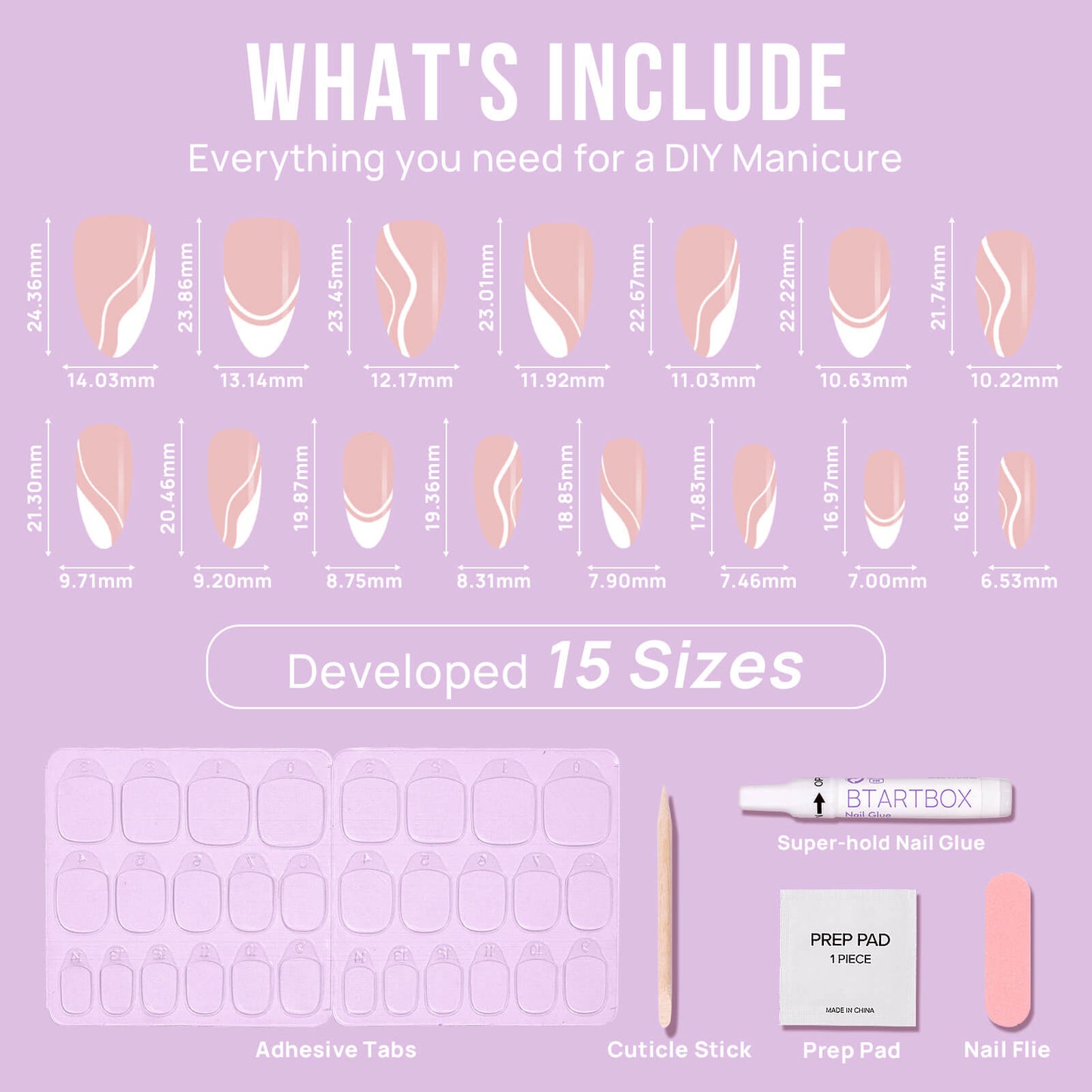 White Swirl Almond Nails - XCOATPRESS